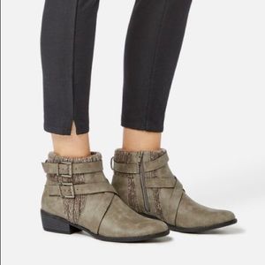 Grey Buckled Booties